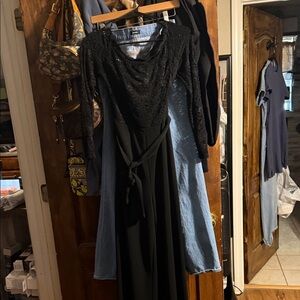 Chic Black Long Sleeve Lace Dress